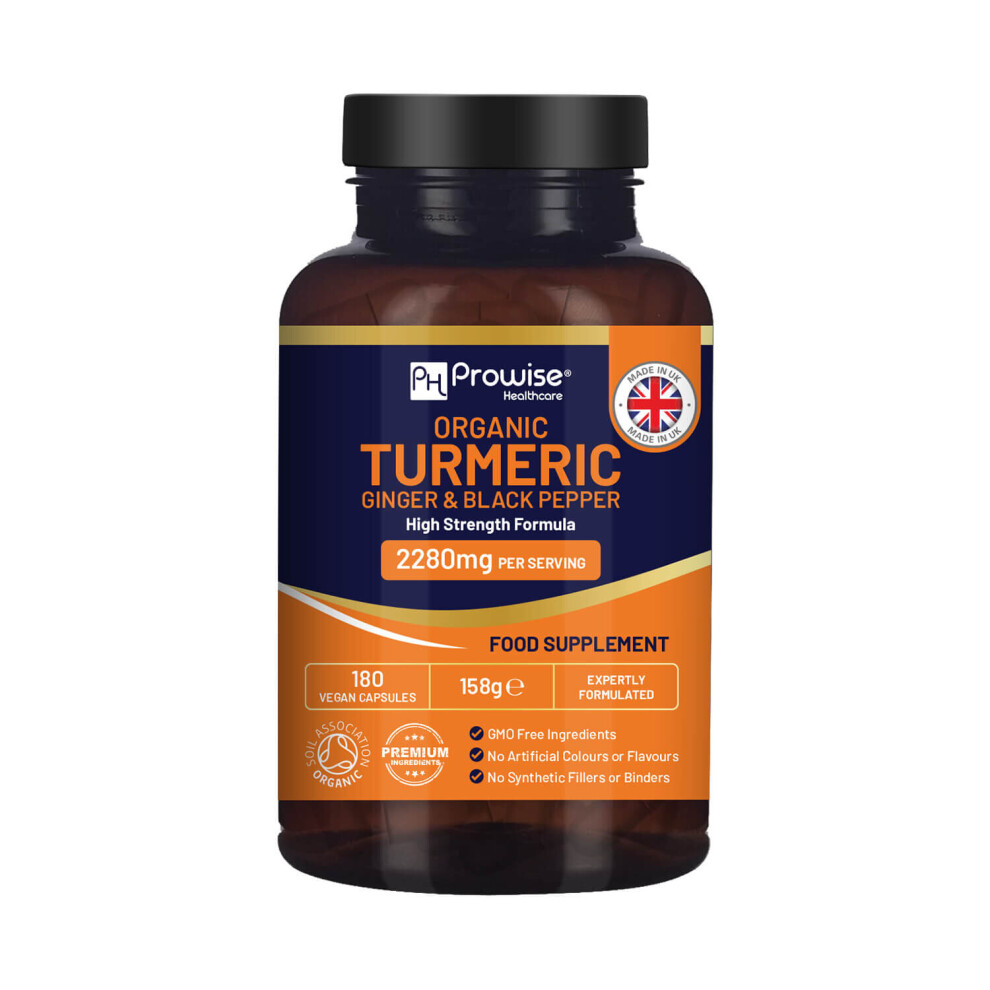 Prowise Healthcare Organic Turmeric 2280Mg (High Strength) With Pepper & Ginger Black