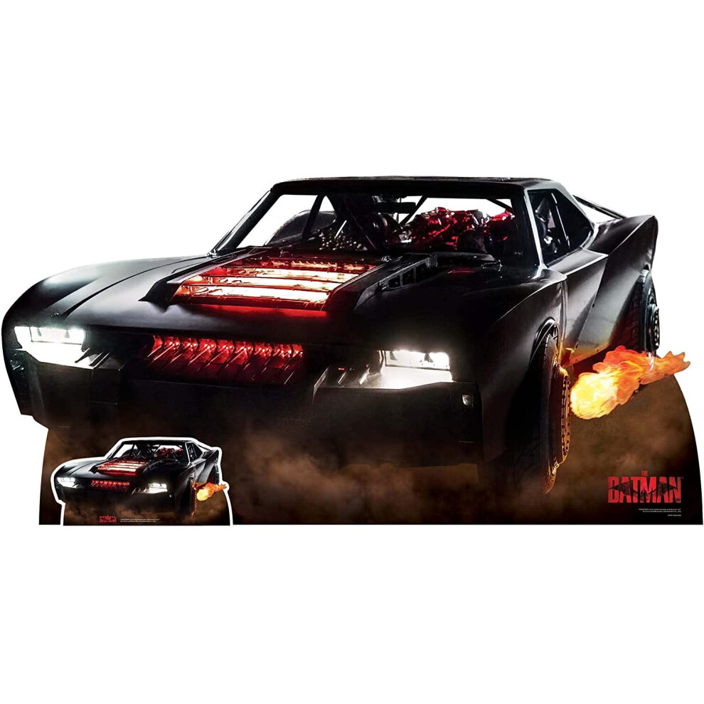 Warner Bros Batmobile The Batman Film 2022 Large + Mini Cardboard Cutout