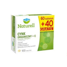 Naturell Cynk Organiczny + C, 60 tabletek + 40 tabletek gratis