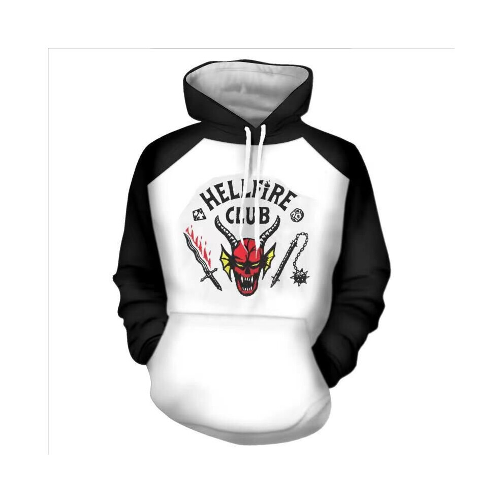(Hoodie, M) Unisex Stranger things 4 Hellfire Club Hoodies Women/Men Long Sleeve T Shirt