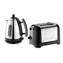 Dualit 1.5L Jug Kettle and 2 Slice Toaster High Gloss Finish - Black