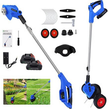 (With 2x Battery) 21V Cordless Electric Grass Trimmer and Edger Lawn Mowers