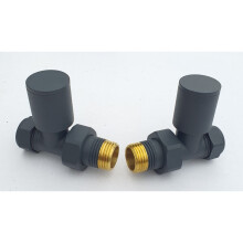 Anthracite Straight Towel Rail Valves 1/2" /15mm Radiator valves