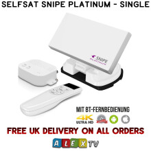 Selfsat Snipe Platinum Single LNB Auto Satellite Dish Bluetooth Remote Control