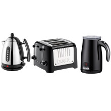 Dualit 1.5L Jug Kettle, 4 Slot Lite Toaster and Hot & Cold Milk Frother