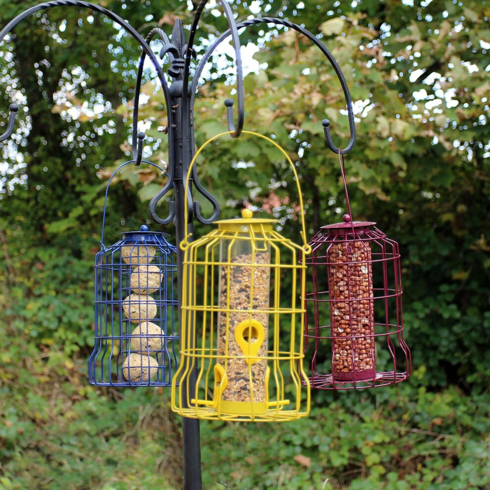 Wild Bird Feeder 3pcs Seed Nut Fat Ball Metal Hanging Squirrel Proof