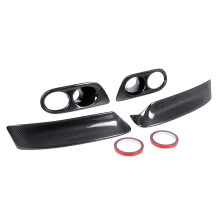 1602148 CSL Style Real Carbon Fiber Front Bumper Splitters + Fog Light Covers for BMW E46 M3 2001-2006