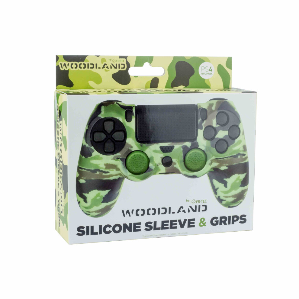 Silicone Skin + Thumb Grips Camo Woodland (Ps4) [Video Game] 8436563090882
