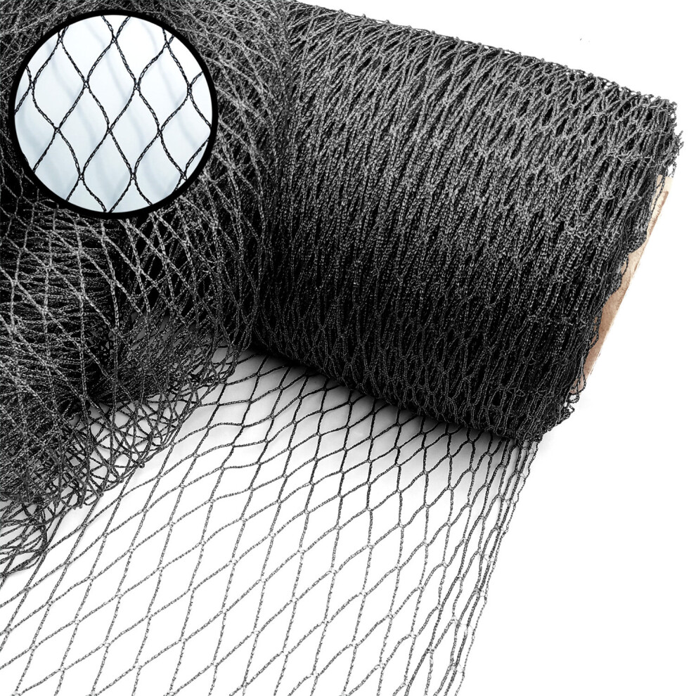 (1m, 1m) Black Anti-Bird Netting | Mesh Net for Fruit & Vegetable Cages, Plant/Flower & Crop Protection | Various Widths & Lengths