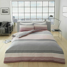 (Blush Pink, Double) Luxury Reversible Moxie Duvet Cover Bedding Set