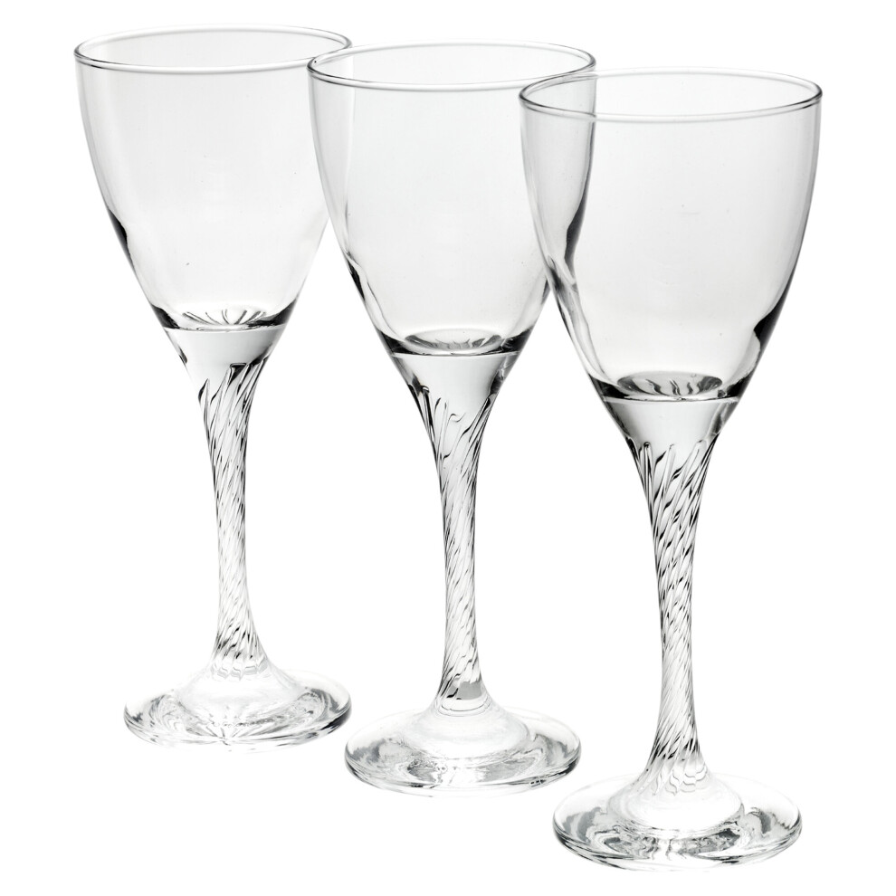 (3) 3 6pc Twist Stem White Red Wine Decorative Glasses Set Cups Dinner Party Goblets