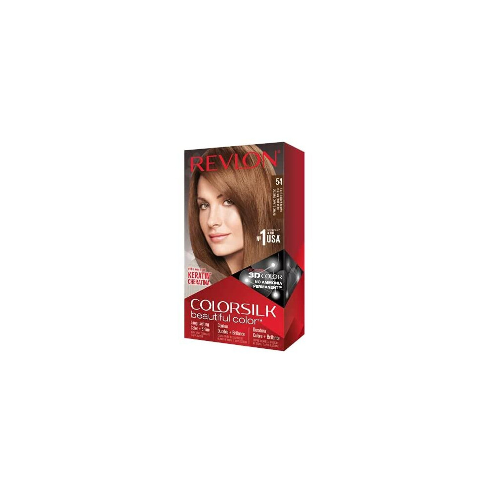 Revlon colorsilk Beautiful Color, 54 Light Golden Brown, 1 Count (Pack of 1)