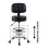 KKTONER Swivel Round Rolling Stool PU Leather with Adjustable Foot Rest, Height Adjustable Task Work Drafting Chair with Back (Black) 5