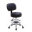 KKTONER Swivel Round Rolling Stool PU Leather with Adjustable Foot Rest, Height Adjustable Task Work Drafting Chair with Back (Black) 1