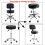 KKTONER Swivel Round Rolling Stool PU Leather with Adjustable Foot Rest, Height Adjustable Task Work Drafting Chair with Back (Black) 6