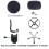 KKTONER Swivel Round Rolling Stool PU Leather with Adjustable Foot Rest, Height Adjustable Task Work Drafting Chair with Back (Black) 7