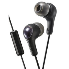 JVC Gumy Plus In Ear Headphones Earphones with Bass Boost, Comfortable Earbuds and Built In Mic and Remote for Call Handling, Black
