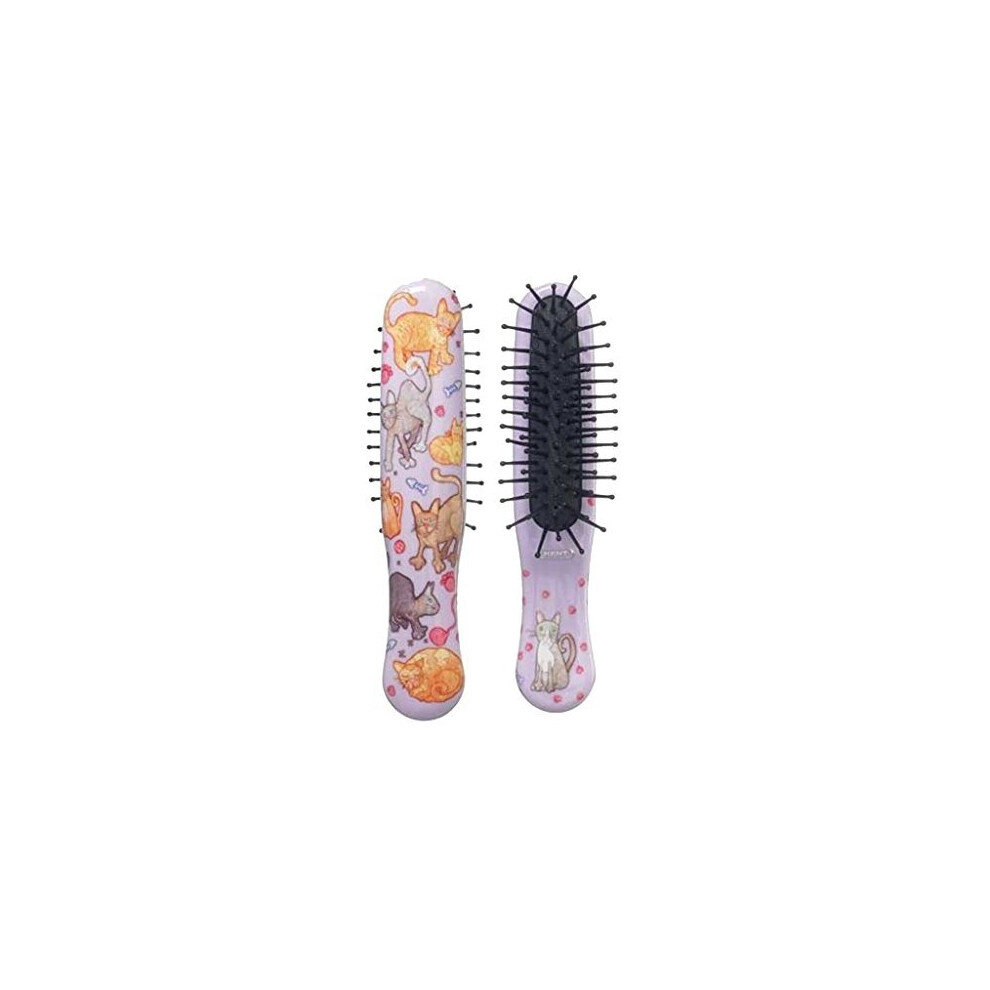 Kent ArtHedz Cats Designed Pocket Size Hairbrush