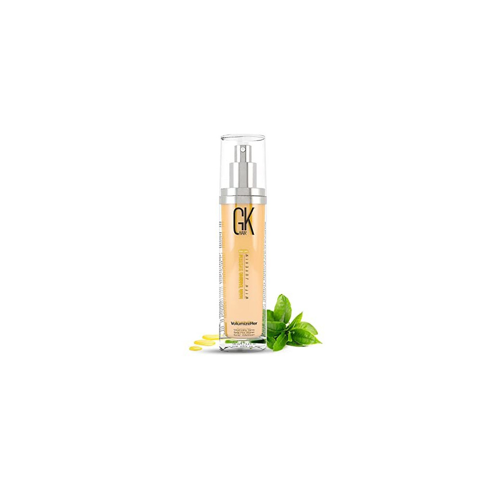 Gk Hair Global Keratin Volumizeher Spray 100Ml Heat Protection Spray For Hair Repair Dry Damaged Anti Frizz Hair Spray Professional Look For