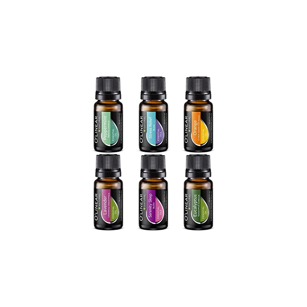 Essential Oils Set - Top 6 (4 Oils & 2 Blends) Essential Oils for Diffusers for Home, Aromatherapy Humidifiers and Soul - Anxiety Relief, Sleep,