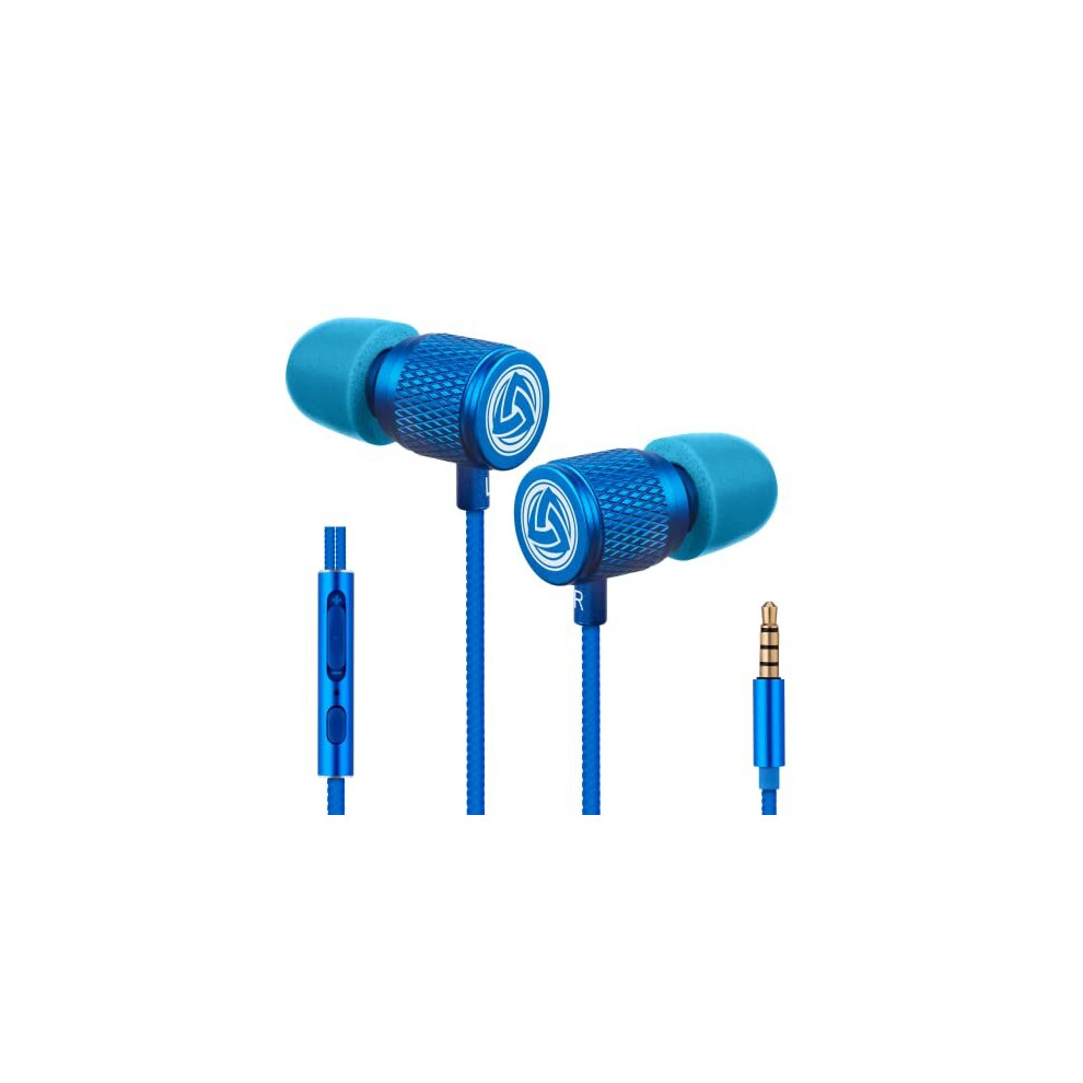 Ludos Ultra Wired Earbuds In-Ear Headphones, Earphones With Microphone And Volume Control, Memory Foam, Reinforced Cable, Noise Isolating, Bass 761882163565