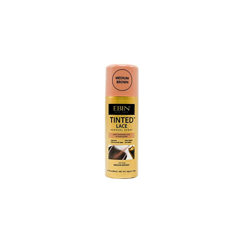 Ebin New York Brown Tinted Lace Aerosol Spray - Medium