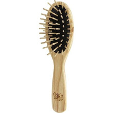 TEK - Small Oval Hairbrush in Ash Wood with Short Wooden Pins Handmade in Italy