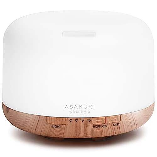 ASAKUKI 500ml Essential Oil Diffuser - 5-in-1 Ultrasonic Aromatherapy, Humidifier & Air Purifier, 7 LED Lights, Auto Shut-Off on OnBuy