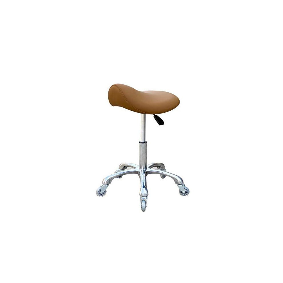 FRNIAMC Professional Saddle Stool with Wheels Ergonomic Swivel Rolling Height Adjustable for Clinic Dentist Beauty Salon Tattoo Home Office (Came