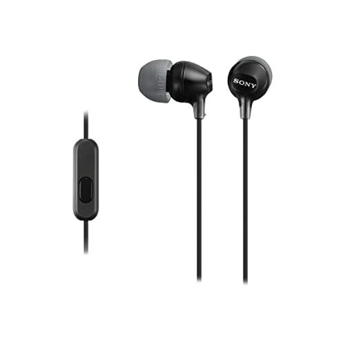 Sony MDR-EX15AP Earphones with Smartphone Mic and Control - Black
