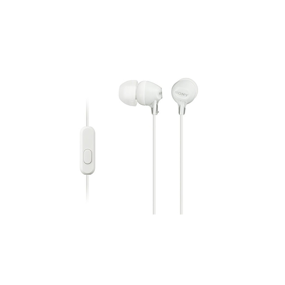 Sony MDR-EX15APWZ(CE7) Earphones with Smartphone Mic and Control - White