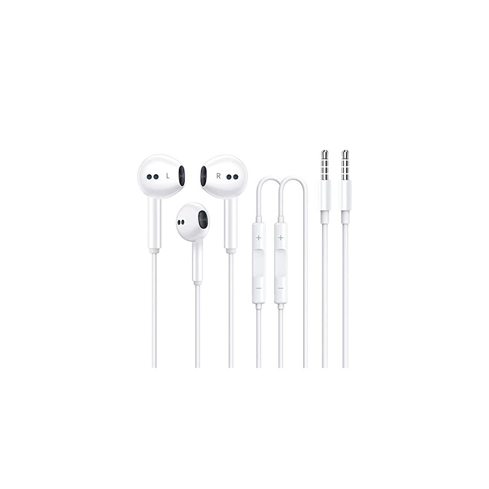 2 Pack Earphones, Wired Earbuds In-Ear Headphones, Headphones with Microphone for iPhone, iPod, iPad, MP3, HUAWEI, Samsung, Noise Isolating, Hea