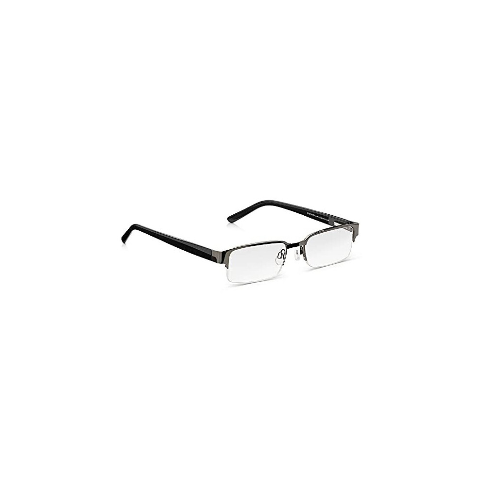 Read Optics Reading Glasses 1.5 Mens, Semi-Rimless Lightweight Rectangular Frames, Stylish Ready To Wear Readers Designed For All Day Wear.