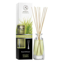Lemongrass Reed Diffuser w/ Natural Essential Oil 100ml - Scented Reed Diffuser - NON Alcohol - Gift Set w/ 8 Bamboo Sticks - Best for Aromathera