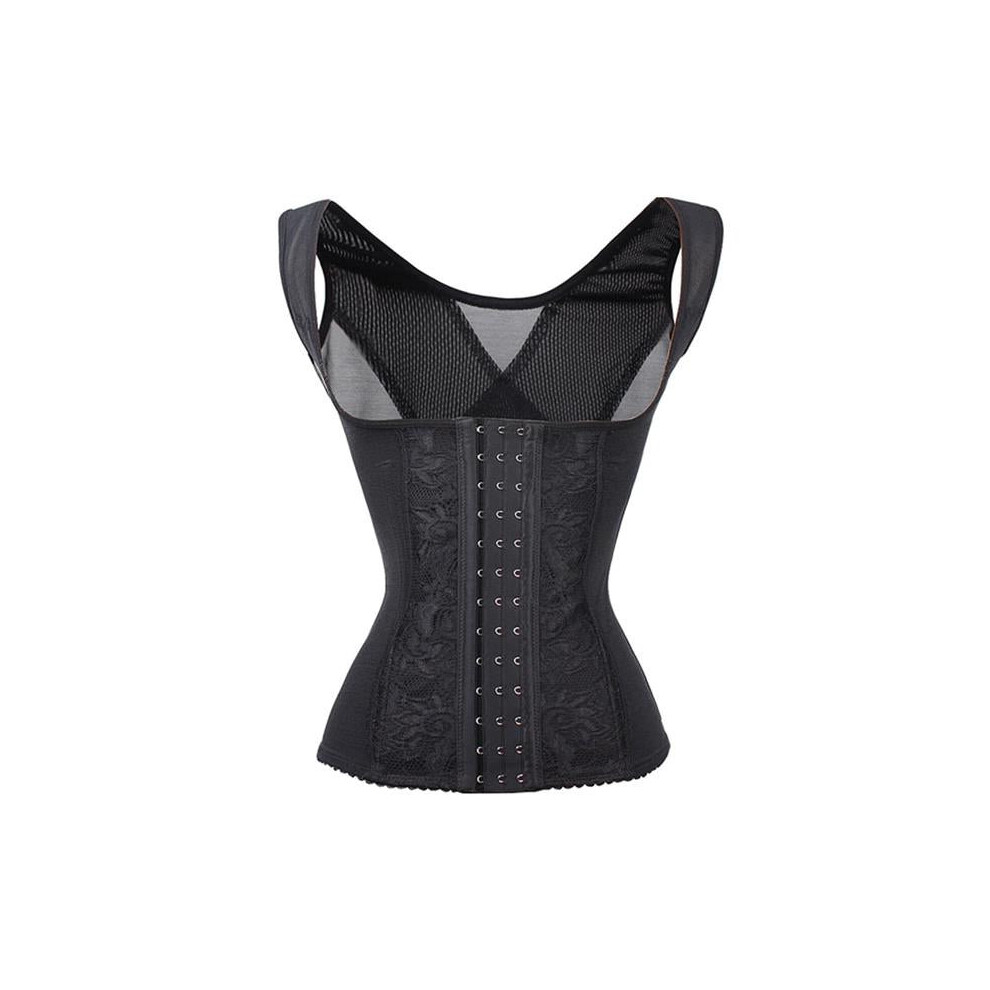 (Black, M) Breathable Party Sexy Back Push Up Corset