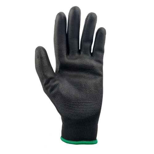 (Extra Large) 12 Pairs PU Coated Black Nylon Safety Work Gloves 1
