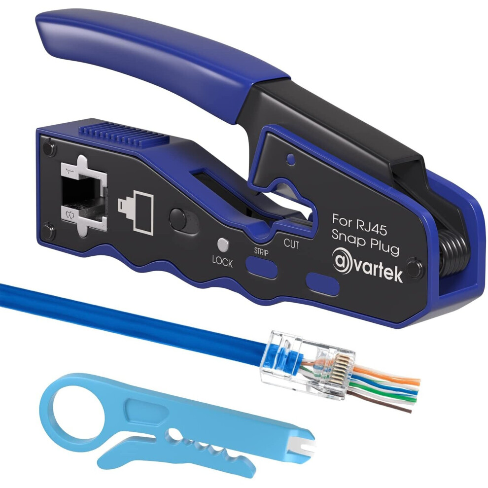 Avartek - Pass Through Rj45 Crimping Tool Crimper For Cat6a Cat6 Cat5e Cat5 Pass Through Connectors 5056479009308
