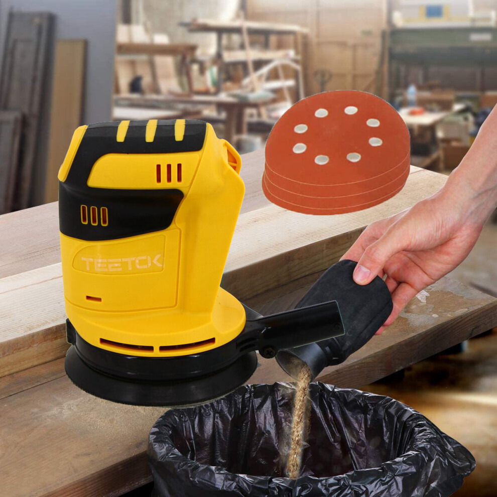 5" Random Orbital Sander Dust Bag & Sanding Discs Electric Wood Palm