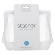 Stasher, Stand-Up Mega, Silikon-Aufbewahrungsbeutel, Klar, 104 fl oz (3,07 L)