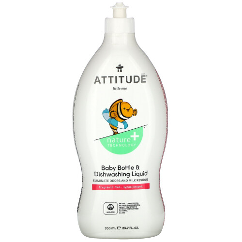ATTITUDE, Babyflaschen Spülmittel, ohne Duft, 23,7 fl oz (700 ml)