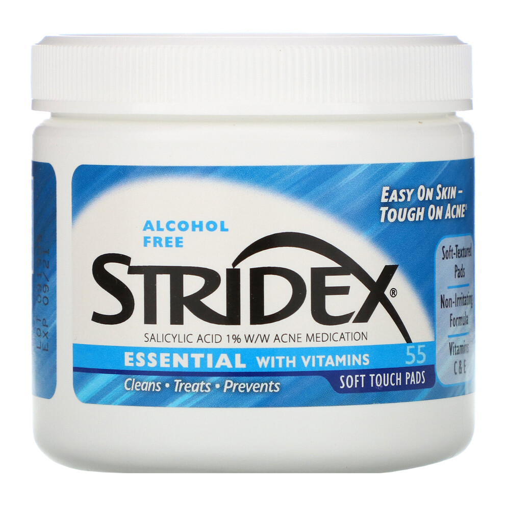 Stridex, Single-Step Acne Control, Alcohol Free, 55 Soft Touch Pads, 4.21 In Each