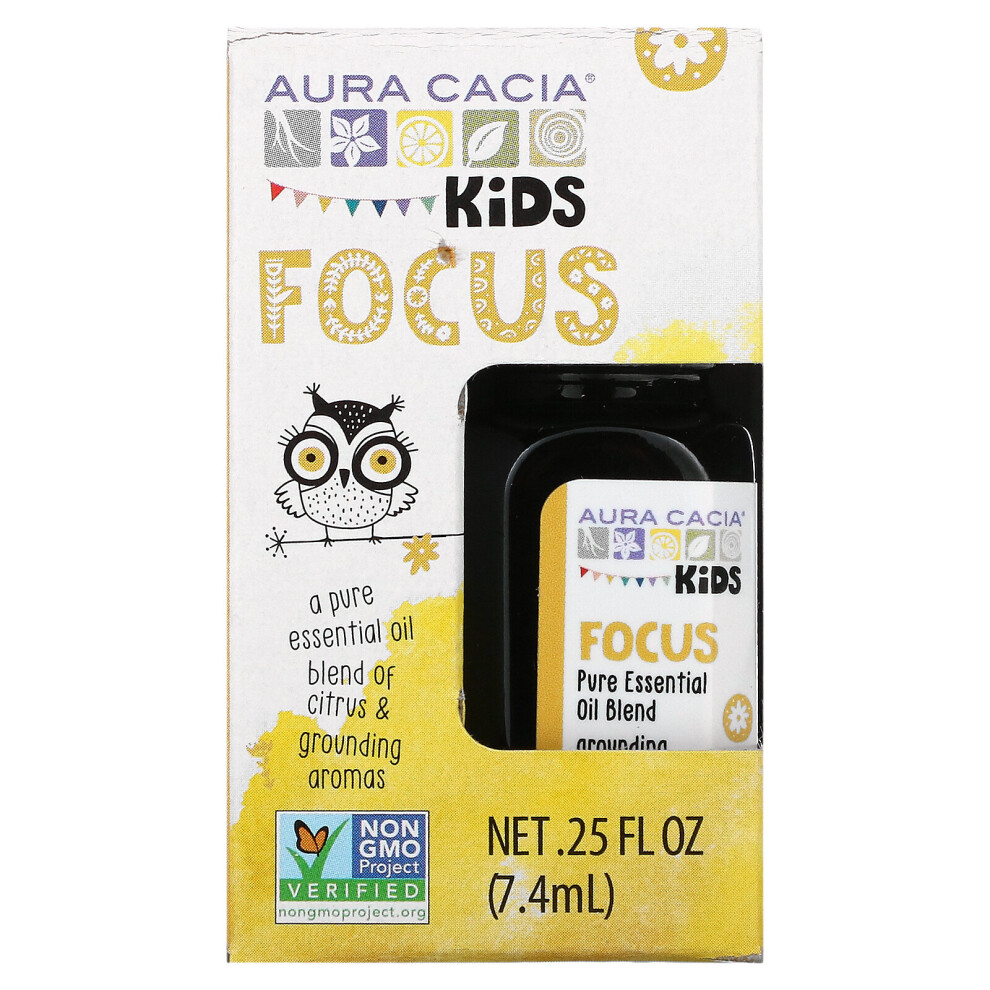 Photos - Women's Fragrance Aura Cacia , Kids, Pure Essential Oil Blend, Focus, 0.25 fl oz  (7.4 ml)