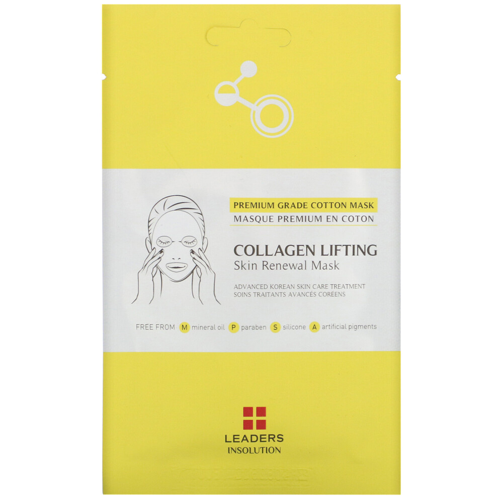 Leaders , Collagen Lifting, Skin Renewal Beauty Mask, 1 Sheet, 0.84 Fl Oz (25 Ml)