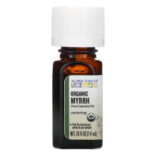 Aura Cacia Huile Essentielle de Myrrhe Bio, 0.25 fl. oz. Huile Pure pour Soins de Peau et Cheveux