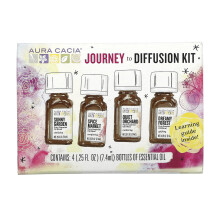 Aura Cacia, Reise-Kit, Ätherische Öl-Diffusionsmischungen, 4 Flaschen, je 0,25 fl oz (7,4 ml)