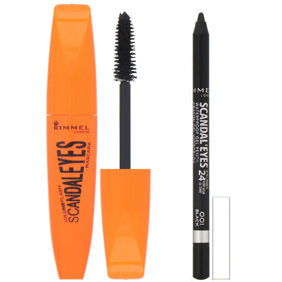 Rimmel London, Scandaleyes Mascara with Waterproof Kohl Kajal Liner, 003 Extreme Black, 2 Piece Set