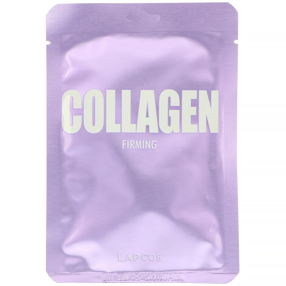 Lapcos , Collagen Sheet Beauty Mask, Firming, 1 Sheet, 0.84 Fl Oz (25 Ml)