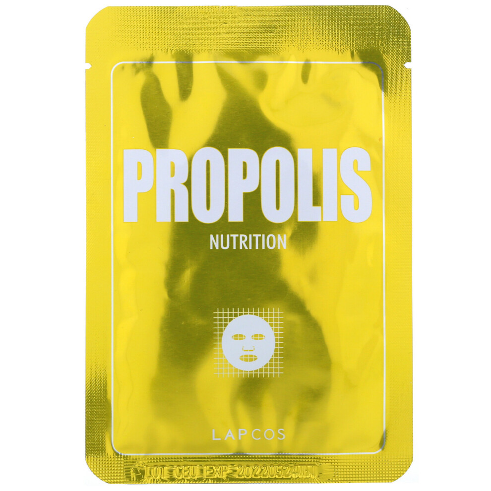 Lapcos , Propolis Sheet Beauty Mask, Nutrition, 1 Sheet, 0.84 Fl Oz (25 Ml)