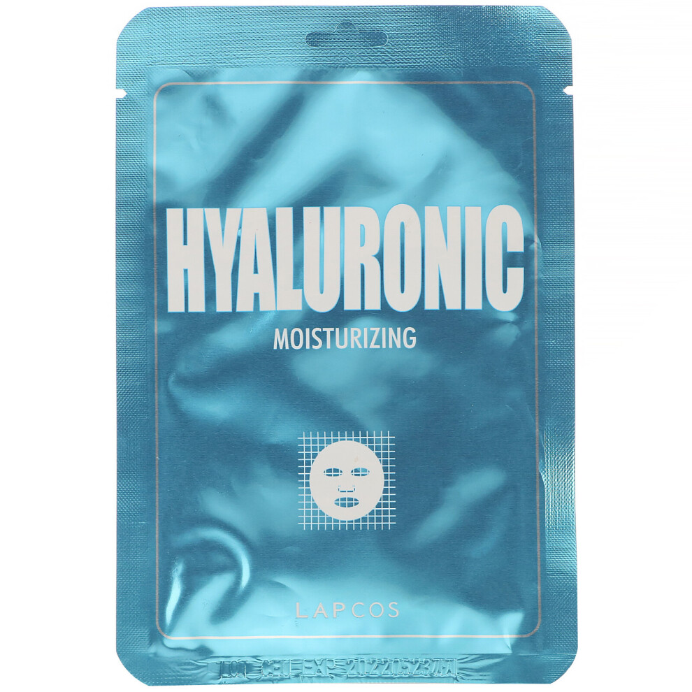 Lapcos , Hyaluronic Sheet Beauty Mask, Moisturizing, 1 Sheet, 0.84 Fl Oz (25 Ml)