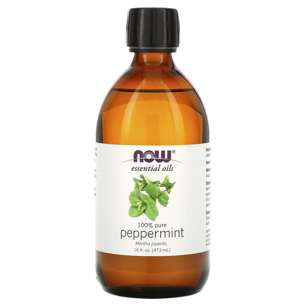 NOW Foods, Essential Oils, 100% Pure Peppermint, 16 fl oz (473 ml)